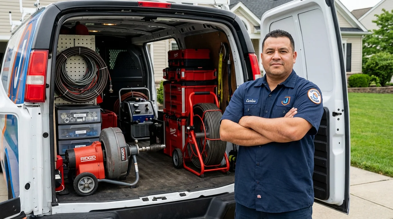 Professional drain cleaning equipment and Johns Plumbing LLC plumber in Cornersville