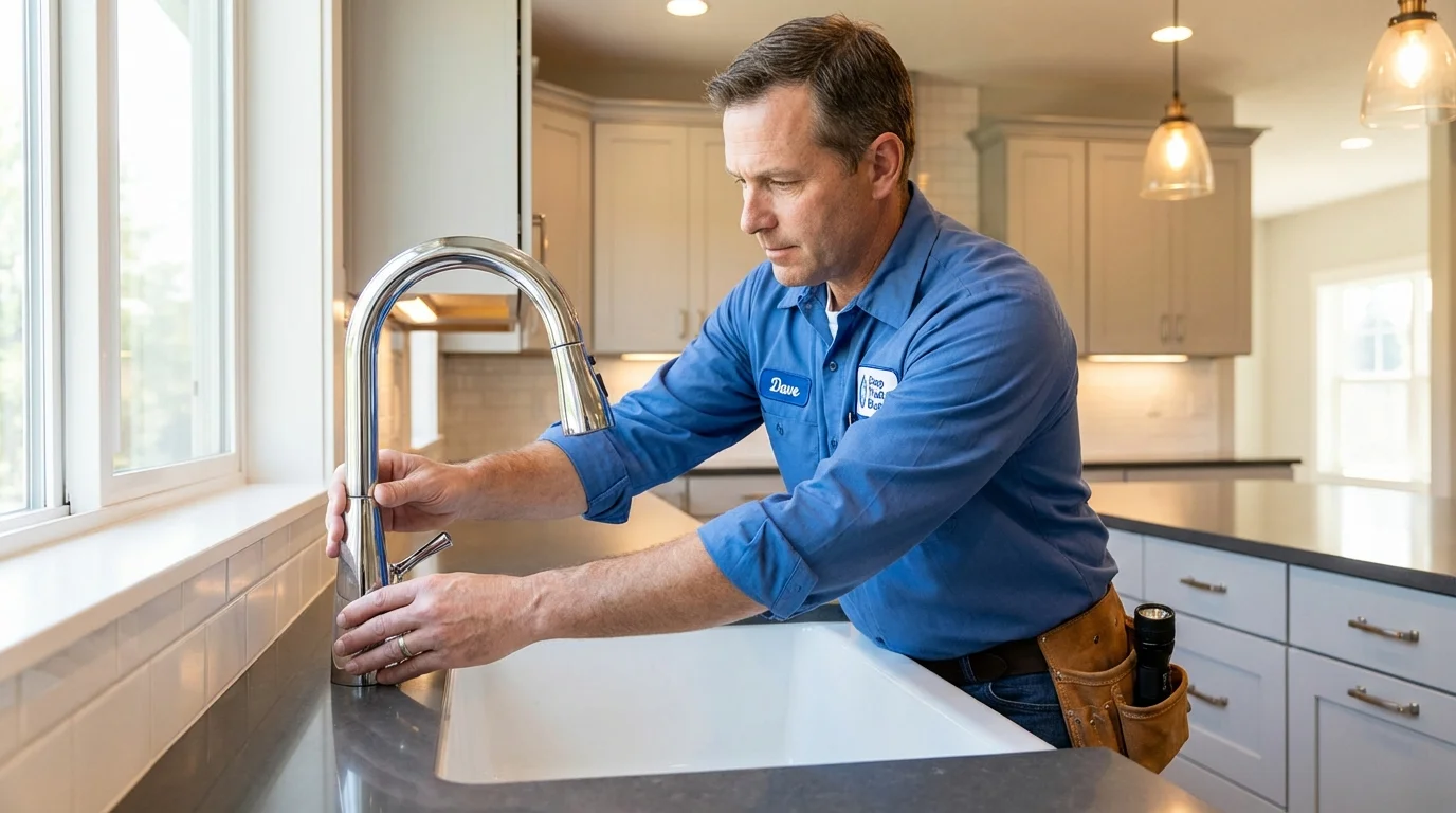 Kitchen faucet installation by Johns Plumbing LLC in Cornersville